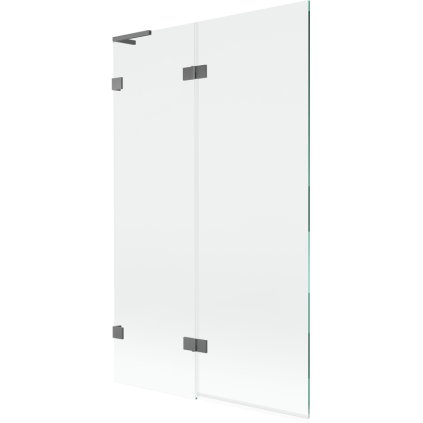 Mexen Lunar L, kétszárnyú kádparaván bal oldali 110 x 150 cm, átlátszó üveg, grafit, 897L-110-100-95-00-L