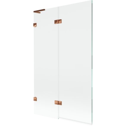 Mexen Lunar L, kétszárnyú kádparaván bal oldali 110 x 150 cm, átlátszó üveg, rozéarany, 897L-110-100-60-00-L