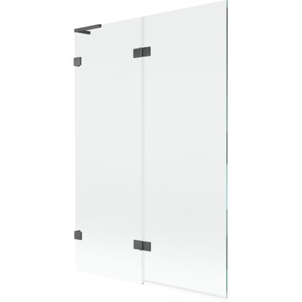 Mexen Lunar L, kétszárnyú kádparaván bal oldali 120 x 150 cm, átlátszó üveg, grafit, 897L-120-100-66-00-L