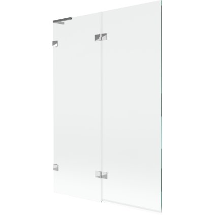 Mexen Lunar L, kétszárnyú kádparaván bal oldali 120 x 150 cm, átlátszó üveg, króm, 897L-120-100-01-00-L