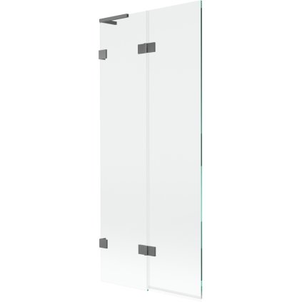 Mexen Lunar L, kétszárnyú kádparaván bal oldali 80 x 150 cm, átlátszó üveg, grafit, 897L-080-100-95-00-L