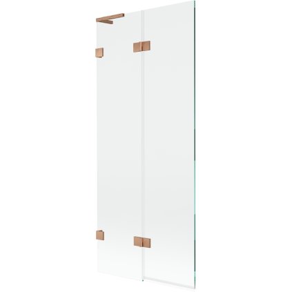 Mexen Lunar L, kétszárnyú kádparaván bal oldali 80 x 150 cm, átlátszó üveg, matt réz, 897L-080-100-65-00-L