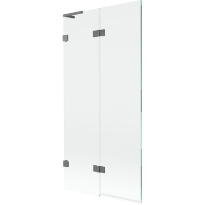 Mexen Lunar L, kétszárnyú kádparaván bal oldali 90 x 150 cm, átlátszó üveg, grafit, 897L-090-100-95-00-L