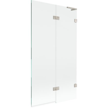 Mexen Lunar L, kétszárnyú kádparaván jobb oldali 100 x 150 cm, átlátszó üveg, szálcsiszolt acél, 897L-100-100-97-00-P
