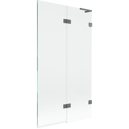 Mexen Lunar L, kétszárnyú kádparaván jobb oldali 100 x 150 cm, átlátszó üveg, grafit, 897L-100-100-95-00-P