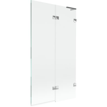 Mexen Lunar L, kétszárnyú kádparaván jobb oldali 100 x 150 cm, átlátszó üveg, króm, 897L-100-100-01-00-P