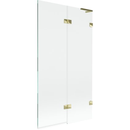 Mexen Lunar L, kétszárnyú kádparaván jobb oldali 100 x 150 cm, átlátszó üveg, fényes arany, 897L-100-100-50-00-P
