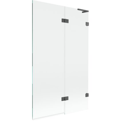 Mexen Lunar L, kétszárnyú kádparaván jobb oldali 110 x 150 cm, átlátszó üveg, grafit, 897L-110-100-66-00-P