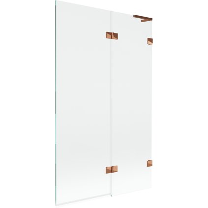 Mexen Lunar L, kétszárnyú kádparaván jobb oldali 110 x 150 cm, átlátszó üveg, rozéarany, 897L-110-100-60-00-P