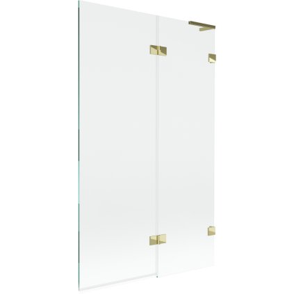 Mexen Lunar L, kétszárnyú kádparaván jobb oldali 110 x 150 cm, átlátszó üveg, fényes arany, 897L-110-100-50-00-P