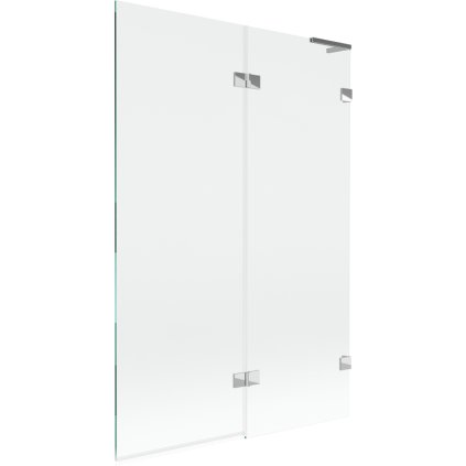 Mexen Lunar L, kétszárnyú kádparaván jobb oldali 120 x 150 cm, átlátszó üveg, króm, 897L-120-100-01-00-P