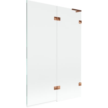 Mexen Lunar L, kétszárnyú kádparaván jobb oldali 120 x 150 cm, átlátszó üveg, rozéarany, 897L-120-100-60-00-P