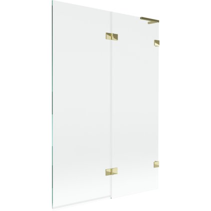 Mexen Lunar L, kétszárnyú kádparaván jobb oldali 120 x 150 cm, átlátszó üveg, fényes arany, 897L-120-100-50-00-P