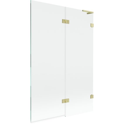 Mexen Lunar L, kétszárnyú kádparaván jobb oldali 120 x 150 cm, átlátszó üveg, matt arany, 897L-120-100-55-00-P