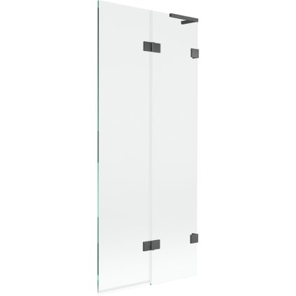 Mexen Lunar L, kétszárnyú kádparaván jobb oldali 80 x 150 cm, átlátszó üveg, grafit, 897L-080-100-66-00-P