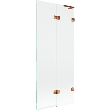 Mexen Lunar L, kétszárnyú kádparaván jobb oldali 80 x 150 cm, átlátszó üveg, rozéarany, 897L-080-100-60-00-P