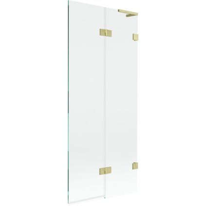 Mexen Lunar L, kétszárnyú kádparaván jobb oldali 80 x 150 cm, átlátszó üveg, matt arany, 897L-080-100-55-00-P