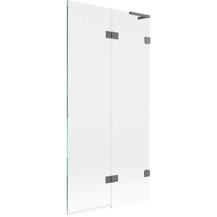 Mexen Lunar L, kétszárnyú kádparaván jobb oldali 90 x 150 cm, átlátszó üveg, grafit, 897L-090-100-95-00-P
