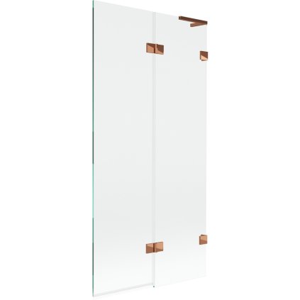 Mexen Lunar L, kétszárnyú kádparaván jobb oldali 90 x 150 cm, átlátszó üveg, rozéarany, 897L-090-100-60-00-P