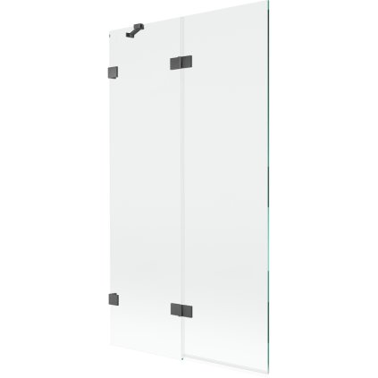 Mexen Lunar, kétszárnyú kádparaván bal oldali 100 x 150 cm, átlátszó üveg, grafit, 897-100-100-66-00-L