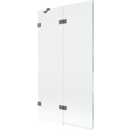 Mexen Lunar, kétszárnyú kádparaván bal oldali 100 x 150 cm, átlátszó üveg, grafit, 897-100-100-95-00-L