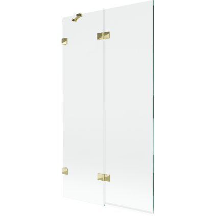 Mexen Lunar, kétszárnyú kádparaván bal oldali 100 x 150 cm, átlátszó üveg, fényes arany, 897-100-100-50-00-L