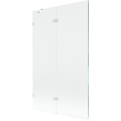 Mexen Lunar, kétszárnyú kádparaván bal oldali 110 x 150 cm, átlátszó üveg, fehér, 897-110-100-20-00-L