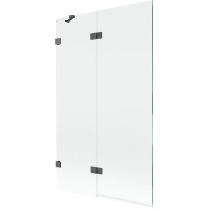 Mexen Lunar, kétszárnyú kádparaván bal oldali 110 x 150 cm, átlátszó üveg, grafit, 897-110-100-66-00-L