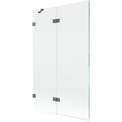 Mexen Lunar, kétszárnyú kádparaván bal oldali 110 x 150 cm, átlátszó üveg, grafit, 897-110-100-95-00-L