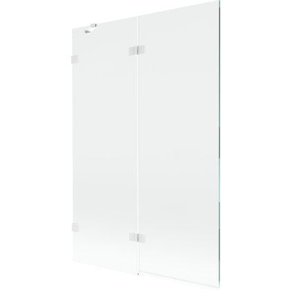 Mexen Lunar, kétszárnyú kádparaván bal oldali 120 x 150 cm, átlátszó üveg, fehér, 897-120-100-20-00-L