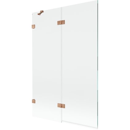 Mexen Lunar, kétszárnyú kádparaván bal oldali 120 x 150 cm, átlátszó üveg, matt réz, 897-120-100-65-00-L