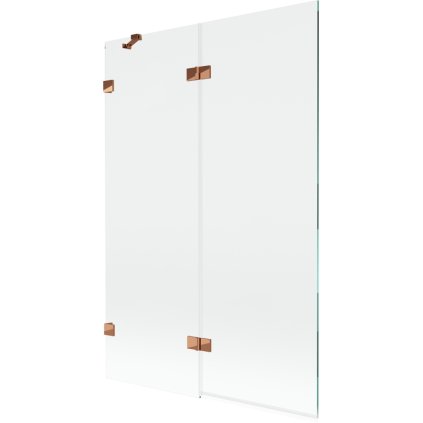 Mexen Lunar, kétszárnyú kádparaván bal oldali 120 x 150 cm, átlátszó üveg, rozéarany, 897-120-100-60-00-L