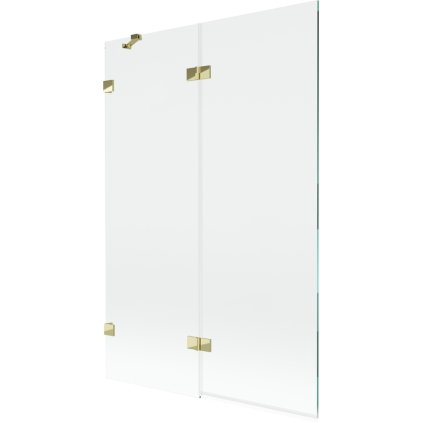 Mexen Lunar, kétszárnyú kádparaván bal oldali 120 x 150 cm, átlátszó üveg, fényes arany, 897-120-100-50-00-L