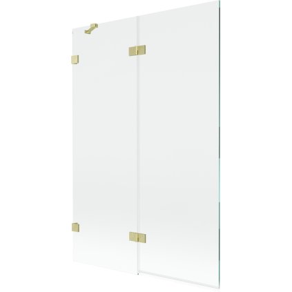 Mexen Lunar, kétszárnyú kádparaván bal oldali 120 x 150 cm, átlátszó üveg, matt arany, 897-120-100-55-00-L