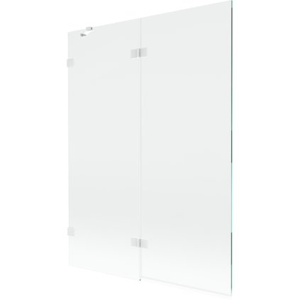 Mexen Lunar, kétszárnyú kádparaván bal oldali 130 x 150 cm, átlátszó üveg, fehér, 897-130-100-20-00-L