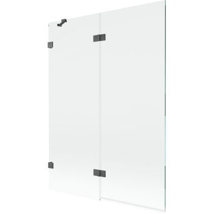 Mexen Lunar, kétszárnyú kádparaván bal oldali 130 x 150 cm, átlátszó üveg, grafit, 897-130-100-66-00-L