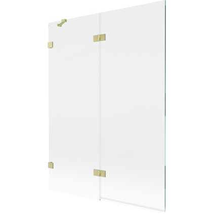 Mexen Lunar, kétszárnyú kádparaván bal oldali 130 x 150 cm, átlátszó üveg, matt arany, 897-130-100-55-00-L
