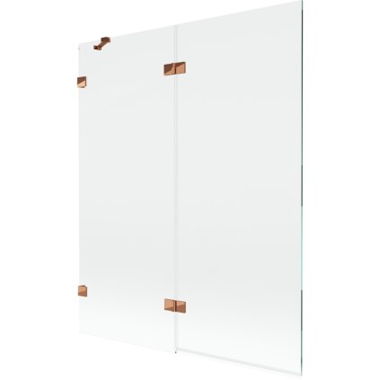 Mexen Lunar, kétszárnyú kádparaván bal oldali 140 x 150 cm, átlátszó üveg, rozéarany, 897-140-100-60-00-L