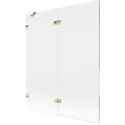 Mexen Lunar, kétszárnyú kádparaván bal oldali 140 x 150 cm, átlátszó üveg, fényes arany, 897-140-100-50-00-L