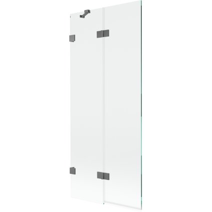 Mexen Lunar, kétszárnyú kádparaván bal oldali 80 x 150 cm, átlátszó üveg, grafit, 897-080-100-95-00-L