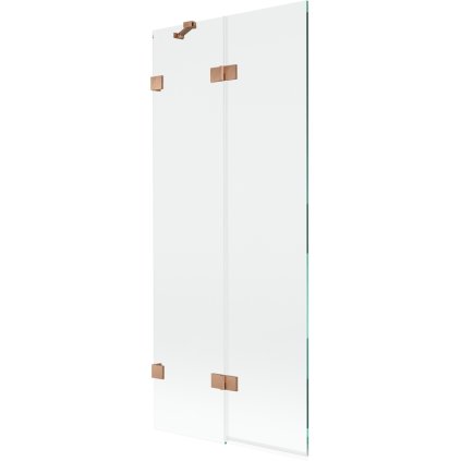 Mexen Lunar, kétszárnyú kádparaván bal oldali 80 x 150 cm, átlátszó üveg, matt réz, 897-080-100-65-00-L