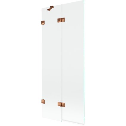 Mexen Lunar, kétszárnyú kádparaván bal oldali 80 x 150 cm, átlátszó üveg, rozéarany, 897-080-100-60-00-L