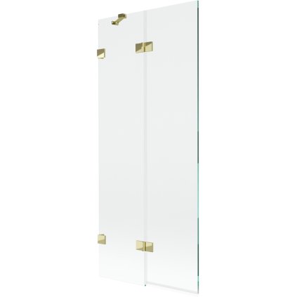Mexen Lunar, kétszárnyú kádparaván bal oldali 80 x 150 cm, átlátszó üveg, fényes arany, 897-080-100-50-00-L