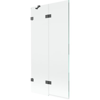 Mexen Lunar, kétszárnyú kádparaván bal oldali 90 x 150 cm, átlátszó üveg, grafit, 897-090-100-66-00-L