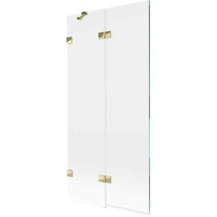 Mexen Lunar, kétszárnyú kádparaván bal oldali 90 x 150 cm, átlátszó üveg, fényes arany, 897-090-100-50-00-L