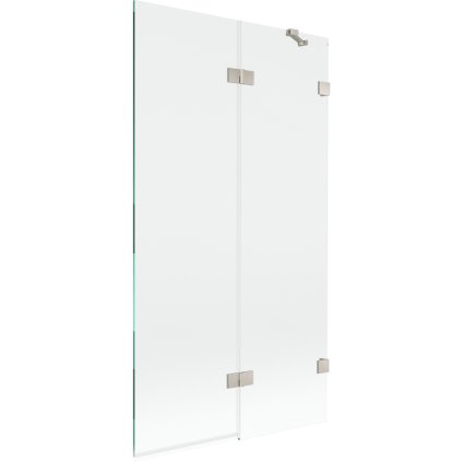 Mexen Lunar, kétszárnyú kádparaván jobb oldali 100 x 150 cm, átlátszó üveg, szálcsiszolt acél, 897-100-100-97-00-P