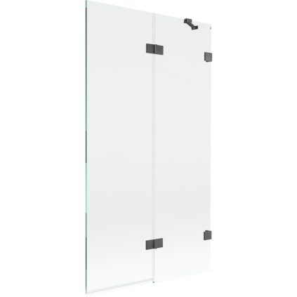 Mexen Lunar, kétszárnyú kádparaván jobb oldali 100 x 150 cm, átlátszó üveg, grafit, 897-100-100-66-00-P