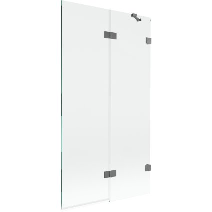 Mexen Lunar, kétszárnyú kádparaván jobb oldali 100 x 150 cm, átlátszó üveg, grafit, 897-100-100-95-00-P