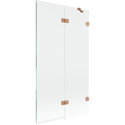 Mexen Lunar, kétszárnyú kádparaván jobb oldali 100 x 150 cm, átlátszó üveg, matt réz, 897-100-100-65-00-P