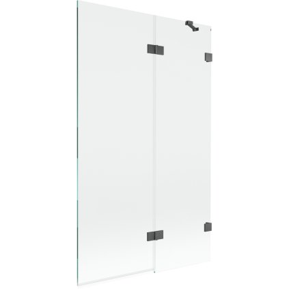 Mexen Lunar, kétszárnyú kádparaván jobb oldali 110 x 150 cm, átlátszó üveg, grafit, 897-110-100-66-00-P